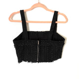 Lelis Collection Black Textured Eyelet Crop Top (we have matching shorts) - Size S