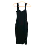 Express Black Sleeveless Bodycon Front Slit Midi Length Dress- Size XS