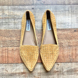 Steve Madden Mustard Studded Suede Pointed Toe Flats- Size 8.5 (BRAND NEW CONDITION!)