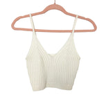 Free People Intimately Ivory Ribbed Cropped Top NWT- Size XS