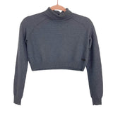 Sweaty Betty Grey Wool Blend Neck Cutout Crop Sweater- Size XS