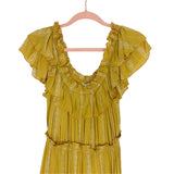 Pinch Mustard Ruffle Off the Shoulder Dress NWT- Size S