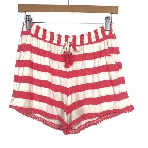 Soma Pink/White Striped Drawstring and Pockets Shorts Pajama- Size XS (we have matching top)