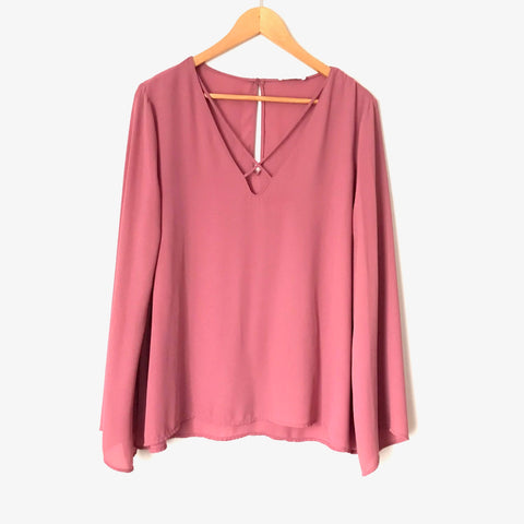 Lush Pink Long Sleeve Top- Size L