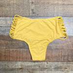 Envya Golden Yellow with Criss Cross Strap Sides Bikini Bottoms- Size S (sold out online, we have matching top)