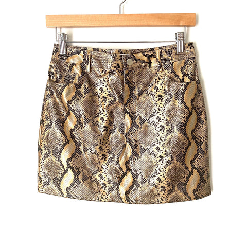 Superdown Gold Snakeskin “Khloe” Mini Skirt- Size S