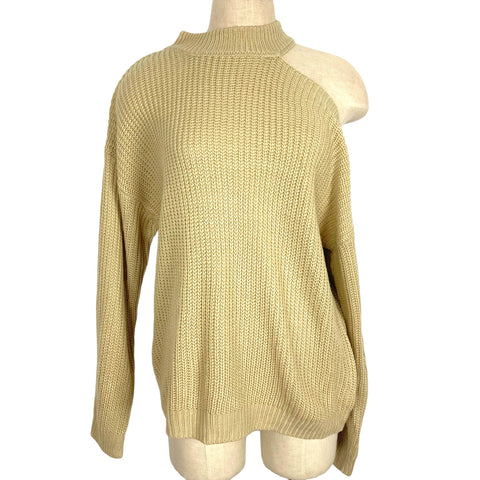 Forever 21 Beige One Sided Open Shoulder Sweater- Size M (sold out online)