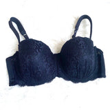 Kathy Ireland Intimates Black Lace Padded Bra- Size 40D