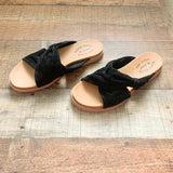 Kork-Ease The Original Black Leather Upper Criss Cross Strap Slip On Sandals NWOT- Size 7