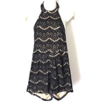 She + Sky Black Lace Halter Neck Exposed Back Romper- Size S (see notes)