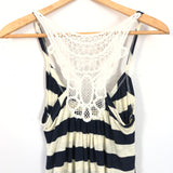 Karlie Navy Striped Tank with Crochet Back- Size S