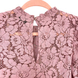 Vici Mauve Lace Overlay Long Sleeve Top- Size S