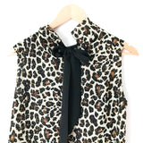 Gibson Leopard Halter Tie Back Blouse NWT- Size XS Petite