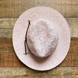 Treasure & Bond Light Pink Adjustable with Brown Braided Band Brim Hat