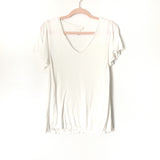 H&M MAMA Maternity White V-Neck Tee- Size S (Julie)