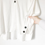 Mustard Seed White Long Sleeve V Neck Top NWT - Size S