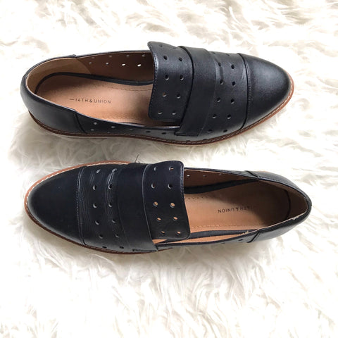 14th & Union Black Perforated Loafers- Size 7.5