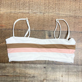 L*Space (no tag) Cream/Brown/Pink Bikini Top- Size ~M (we have matching bottoms, see notes)