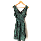 Darling Green Rose Print Belted Dress- Size S (OUT OF STOCK ONLINE)