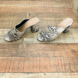 Qupid Animal Print Open Toe Block Heel Sandals- Size 7.5 (In Good Condition!)