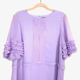 Chelsea 28 Lilac Front Pleat Ruffle Sleeve Dress- Size L
