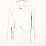 Express Cream Knit Sweater with Back Slit- Size XS