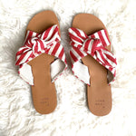 A New Day Red Knotted Bow Slide Sandals- Size 9