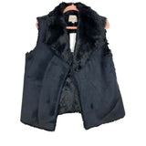 LOFT Black Reversible Suede/Faux Fur Vest NWT- Size L