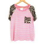 Bibi Pink Striped Leopard Pocket NWT- Size S