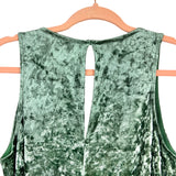 Gibson Look Green Crushed Velvet Tie Waist Tank Jumpsuit- Size S
