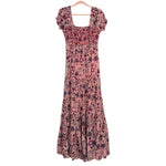 Free People Pink Floral Print Smocked Bodice Maxi Dress NWT- Size XS