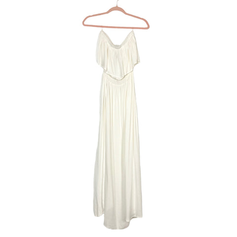 Bobi Ivory Strapless Double Slit Dress NWT- Size S