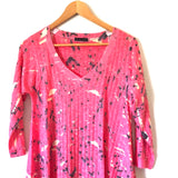 Nally & Millie Coral Printed 3/4 Length Sleeve Top- Size S
