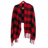 No Brand Red/Black Plaid Scarf