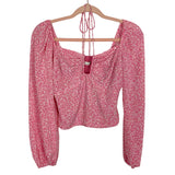 Abercrombie & Fitch Pink Floral Faux Silk Cinched with U-Shaped Hardware Top NWT- Size S (sold out online)