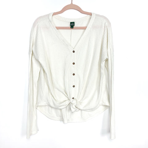 Wild Fable Waffle Front Tie Top- Size S