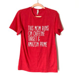 Bella Canvas Red Graphic Mom Tee- Size S
