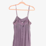Mustard Seed Purple Button Front Wide Leg Jumpsuit- Size L (see notes)