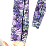Lululemon Purple/Green/Black Watercolor Side Pocket Crop Leggings- Size 4 (Inseam 24")