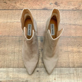 Steve Madden Taupe Suede Kaylah Pointed Booties- Size 7.5 (In Good Condition!)