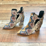 Jeffrey Campbell Snakeskin Leather Studded Booties- Size 7 (see notes)