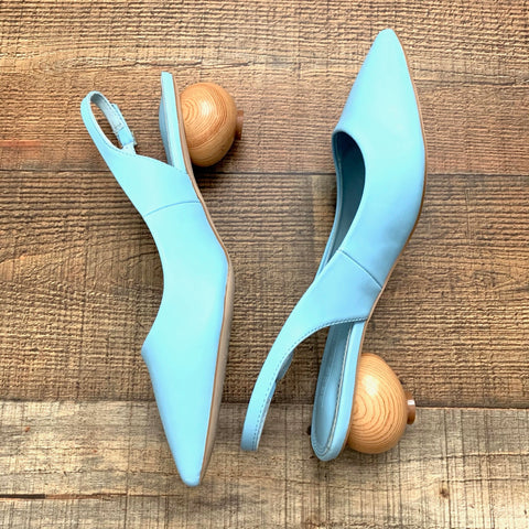 ASOS Blue Slingback Ball Heel Sandals- Size 6 (fit like an 8)