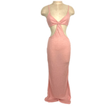 No Brand Light Pink Cut Out Adjustable Strap Maxi Dress (fabric is thin)- Size M