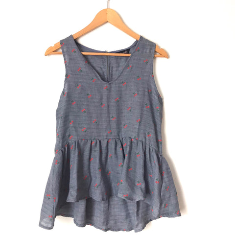 Amaryllis Cherry “Kimberly” Peplum Tank- Size S