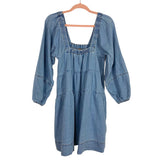 Free People Denim Lou Jean Babydoll Dress- Size S (sold out online, see notes)