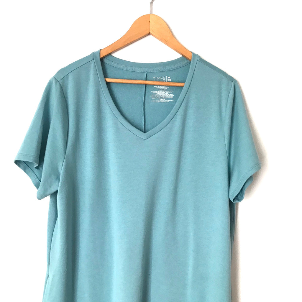 Time & Tru Blue V Neck T Shirt Dress- Size XL – The Saved Collection Time & Tru Blue V Neck T Shirt Dress- Size XL – The Saved Collection