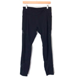 Fabletics Black Leggings with Side Ribbing, Vents, and Pockets- Size L (Inseam 27”)