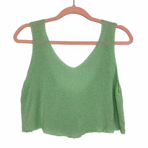 No Brand Green Knit Crop Top and Short Set- Size S (sold as a set, see notes)