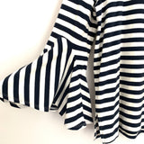 LOFT Striped Ruffle Sleeve Blouse- Size XS