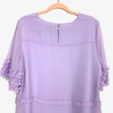Chelsea 28 Lilac Front Pleat Ruffle Sleeve Dress- Size L